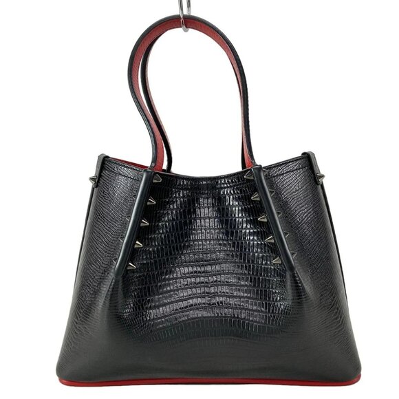 Auth CHRISTIAN LOUBOUTIN Hippolock Mini Black Red Leather Rubber - Picture 2 of 14